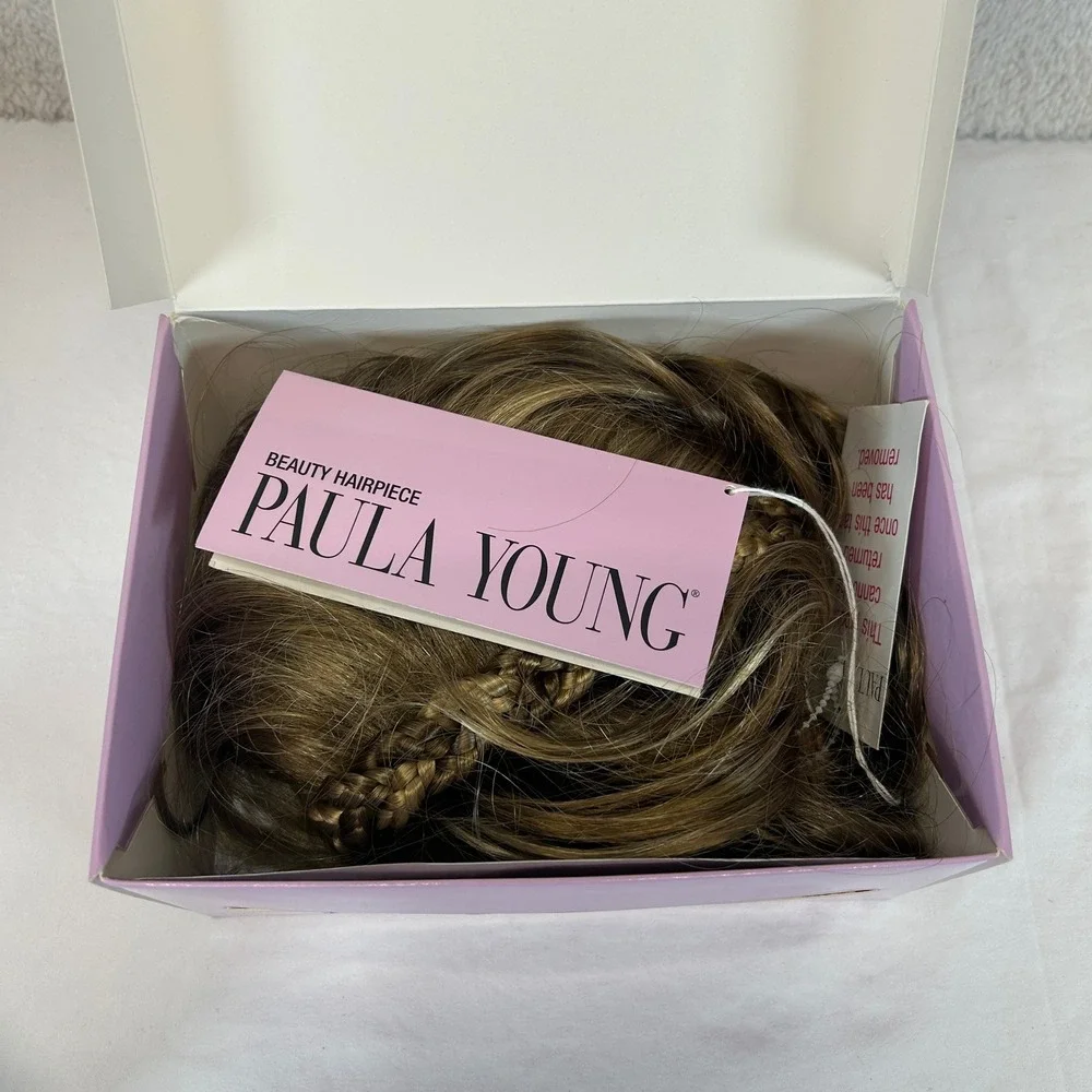 Paula Young Braided Headband With Hair A3025 Color 14/26A Golden Ash Blonde NWT